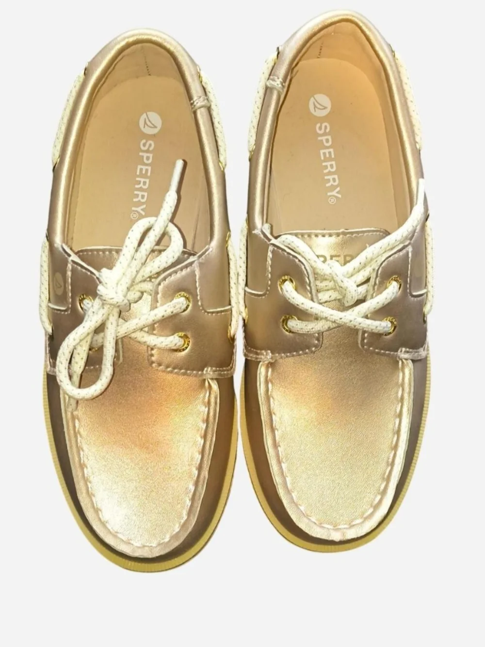 Sperry Kids Metallic Rose Gold Boat Shoes
